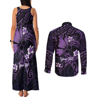Personalised Fibromyalgia Awareness Month Couples Matching Tank Maxi Dress and Long Sleeve Button Shirt Fibro Warrior Strength In Every Struggle