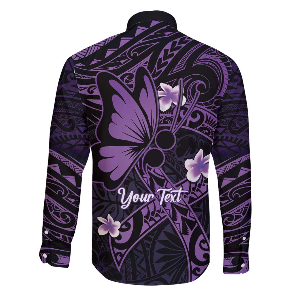 Personalised Fibromyalgia Awareness Month Family Matching Long Sleeve Bodycon Dress and Hawaiian Shirt Fibro Warrior Strength In Every Struggle LT14 - Polynesian Pride