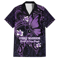 Personalised Fibromyalgia Awareness Month Family Matching Off Shoulder Short Dress and Hawaiian Shirt Fibro Warrior Strength In Every Struggle LT14 Dad's Shirt - Short Sleeve Purple - Polynesian Pride