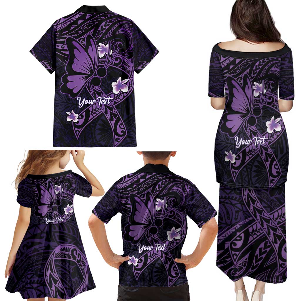Personalised Fibromyalgia Awareness Month Family Matching Puletasi and Hawaiian Shirt Fibro Warrior Strength In Every Struggle LT14 - Polynesian Pride