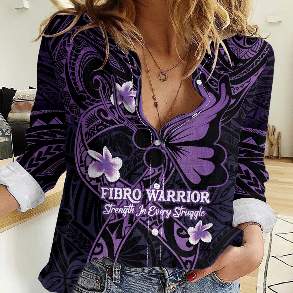 Personalised Fibromyalgia Awareness Month Women Casual Shirt Fibro Warrior Strength In Every Struggle