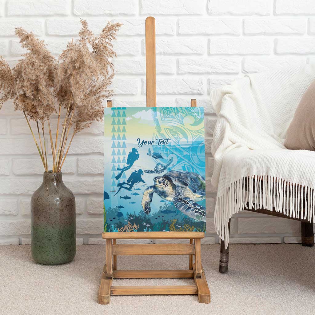 Personalized Snorkeling Hawaii Canvas Wall Art Ocean Lover Hawaiian Kakau Honu Turtle