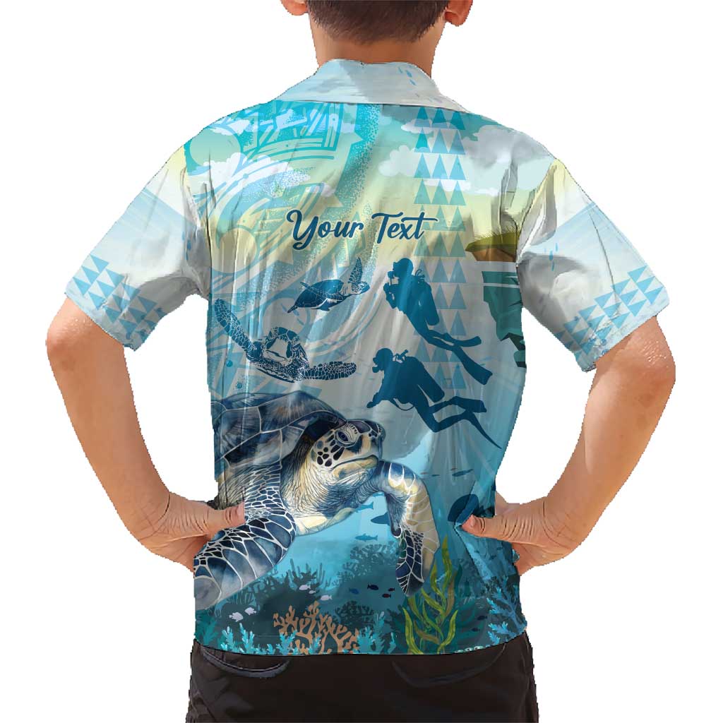 Personalized Snorkeling Hawaii Kid Hawaiian Shirt Ocean Lover Hawaiian Kakau Honu Turtle LT14 - Polynesian Pride