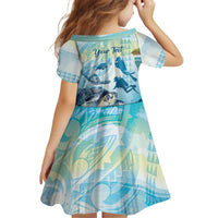 Personalized Snorkeling Hawaii Kid Short Sleeve Dress Ocean Lover Hawaiian Kakau Honu Turtle LT14 - Polynesian Pride