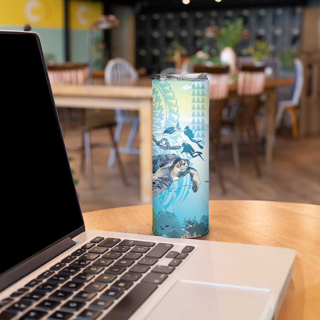 Personalized Snorkeling Hawaii Skinny Tumbler Ocean Lover Hawaiian Kakau Honu Turtle