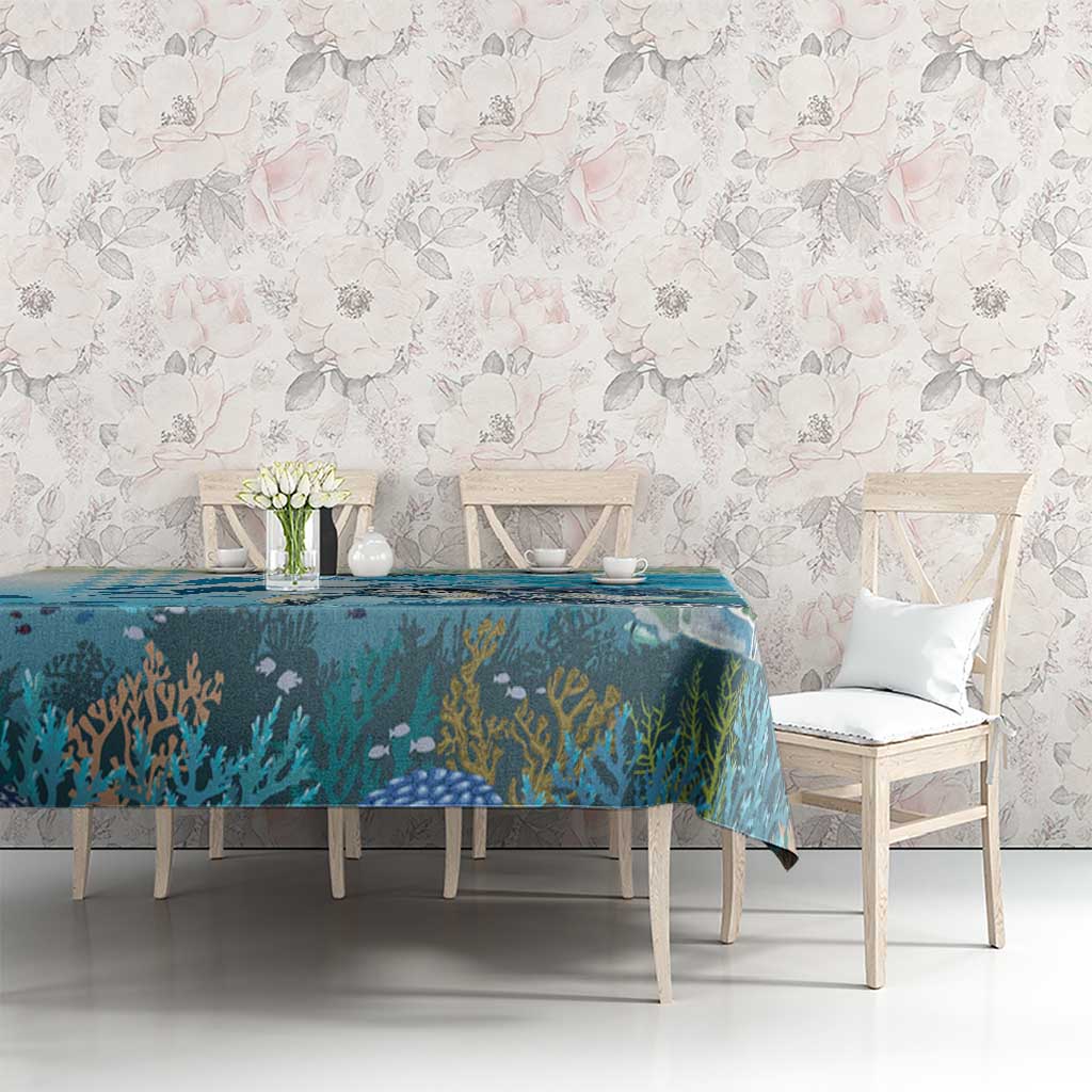 Personalized Snorkeling Hawaii Tablecloth Ocean Lover Hawaiian Kakau Honu Turtle