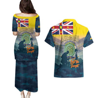 Niue ANZAC Day Couples Matching Puletasi and Hawaiian Shirt We Will Remember Them Camouflage Style LT14 - Polynesian Pride