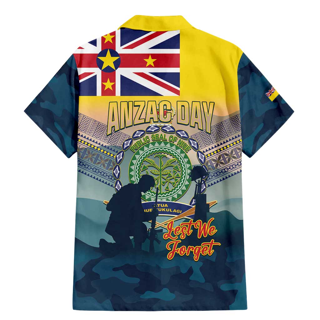 Niue ANZAC Day Family Matching Mermaid Dress and Hawaiian Shirt We Will Remember Them Camouflage Style LT14 - Polynesian Pride