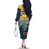 Niue ANZAC Day Family Matching Off The Shoulder Long Sleeve Dress and Hawaiian Shirt We Will Remember Them Camouflage Style LT14 - Polynesian Pride
