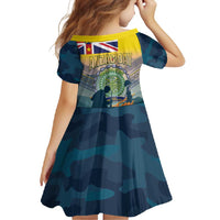 Niue ANZAC Day Family Matching Off Shoulder Maxi Dress and Hawaiian Shirt We Will Remember Them Camouflage Style LT14 - Polynesian Pride