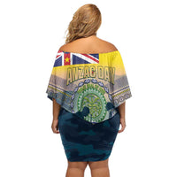 Niue ANZAC Day Family Matching Off Shoulder Short Dress and Hawaiian Shirt We Will Remember Them Camouflage Style LT14 - Polynesian Pride