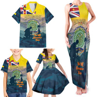 Niue ANZAC Day Family Matching Tank Maxi Dress and Hawaiian Shirt We Will Remember Them Camouflage Style LT14 - Polynesian Pride