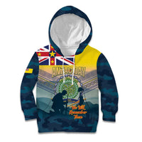 Niue ANZAC Day Kid Hoodie We Will Remember Them Camouflage Style LT14 Hoodie Yellow - Polynesian Pride