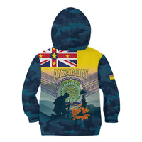 Niue ANZAC Day Kid Hoodie We Will Remember Them Camouflage Style LT14 - Polynesian Pride