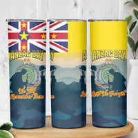 Niue ANZAC Day Skinny Tumbler We Will Remember Them Camouflage Style LT14 - Polynesian Pride