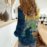 Niue ANZAC Day Women Casual Shirt We Will Remember Them Camouflage Style
