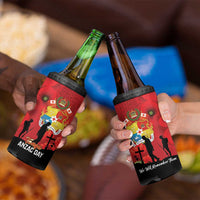Tonga ANZAC Day 4 in 1 Can Cooler Tumbler Ngatu Pattern We Will Remember Them