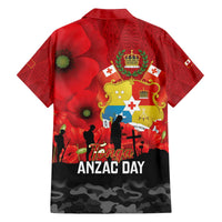 Tonga ANZAC Day Family Matching Off The Shoulder Long Sleeve Dress and Hawaiian Shirt Ngatu Pattern We Will Remember Them LT14 - Polynesian Pride