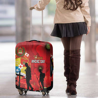 Tonga ANZAC Day Luggage Cover Ngatu Pattern We Will Remember Them