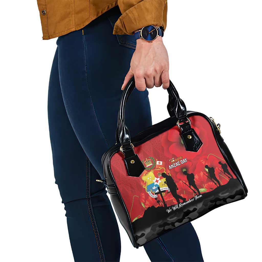 Tonga ANZAC Day Shoulder Handbag Ngatu Pattern We Will Remember Them