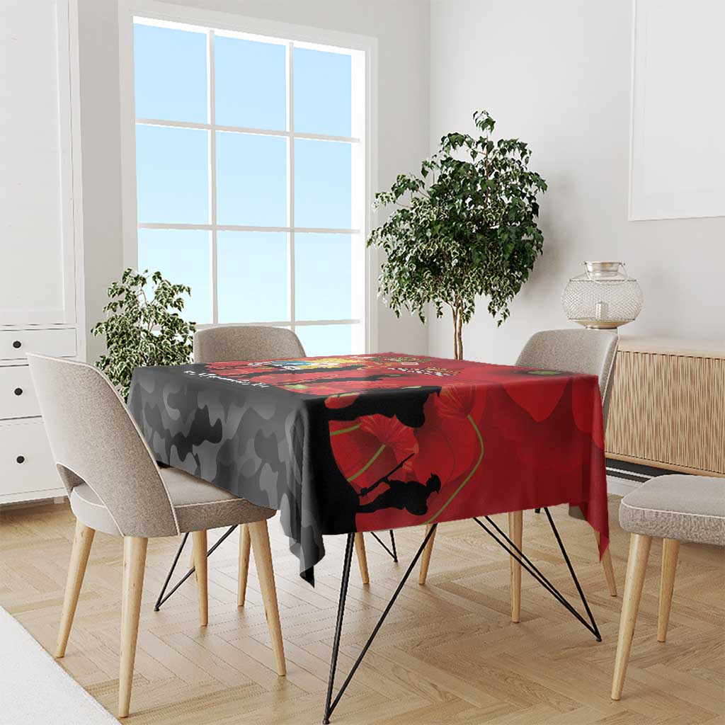 Tonga ANZAC Day Tablecloth Ngatu Pattern We Will Remember Them