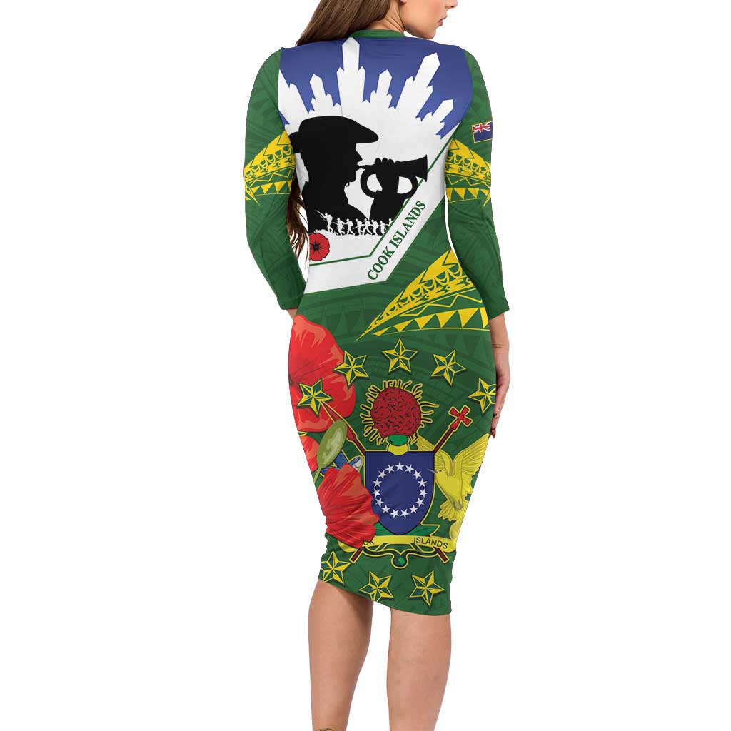 Cook Islands ANZAC Day Family Matching Long Sleeve Bodycon Dress and Hawaiian Shirt Last Post Lest We Forget LT14 - Polynesian Pride