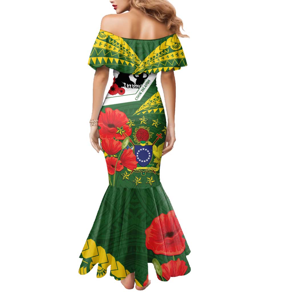 Cook Islands ANZAC Day Family Matching Mermaid Dress and Hawaiian Shirt Last Post Lest We Forget LT14 - Polynesian Pride