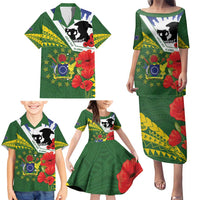 Cook Islands ANZAC Day Family Matching Puletasi and Hawaiian Shirt Last Post Lest We Forget LT14 - Polynesian Pride