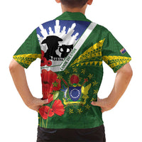 Cook Islands ANZAC Day Family Matching Short Sleeve Bodycon Dress and Hawaiian Shirt Last Post Lest We Forget LT14 - Polynesian Pride