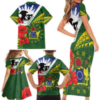 Cook Islands ANZAC Day Family Matching Short Sleeve Bodycon Dress and Hawaiian Shirt Last Post Lest We Forget LT14 - Polynesian Pride