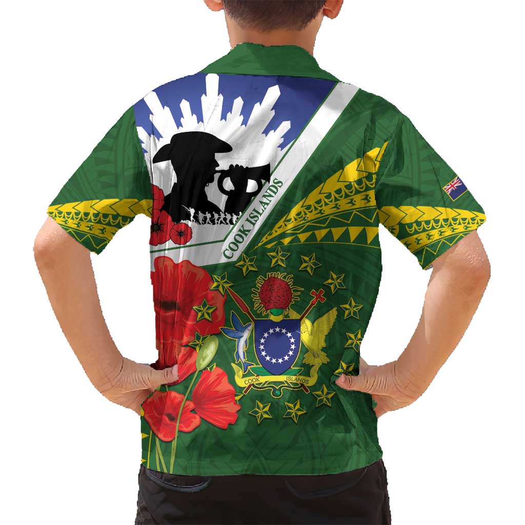 Cook Islands ANZAC Day Family Matching Summer Maxi Dress and Hawaiian Shirt Last Post Lest We Forget LT14 - Polynesian Pride