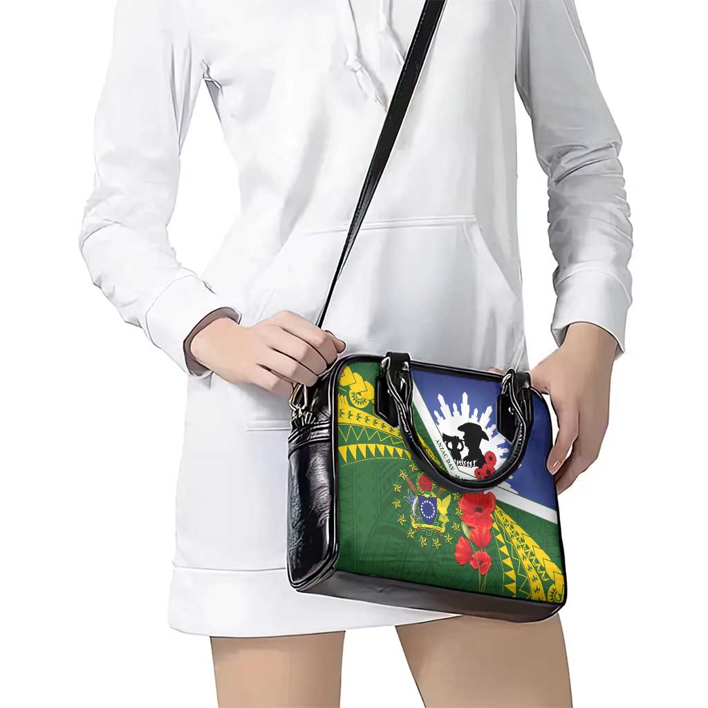 Cook Islands ANZAC Day Shoulder Handbag Last Post Lest We Forget