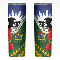 Cook Islands ANZAC Day Skinny Tumbler Last Post Lest We Forget LT14 Green - Polynesian Pride