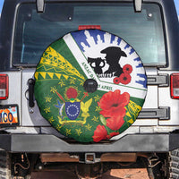 Cook Islands ANZAC Day Spare Tire Cover Last Post Lest We Forget LT14 Green - Polynesian Pride
