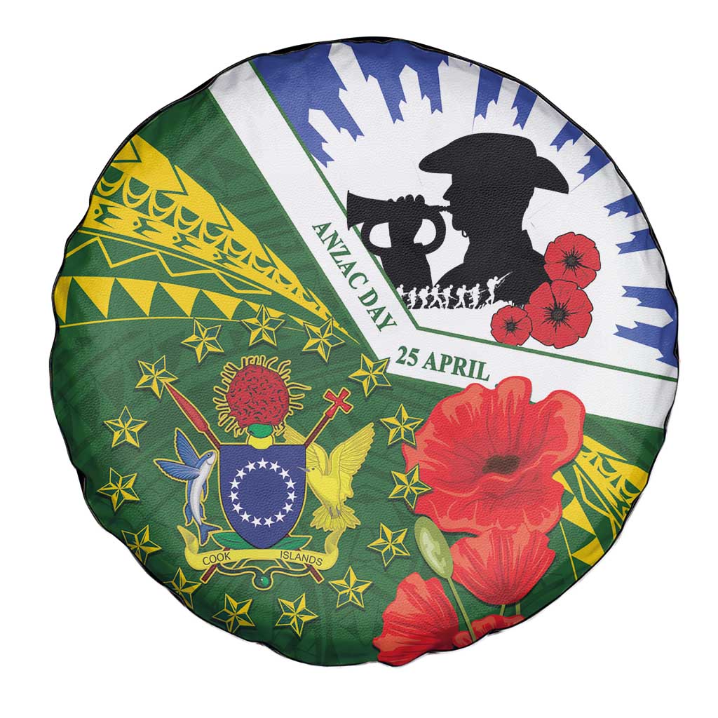 Cook Islands ANZAC Day Spare Tire Cover Last Post Lest We Forget LT14 - Polynesian Pride