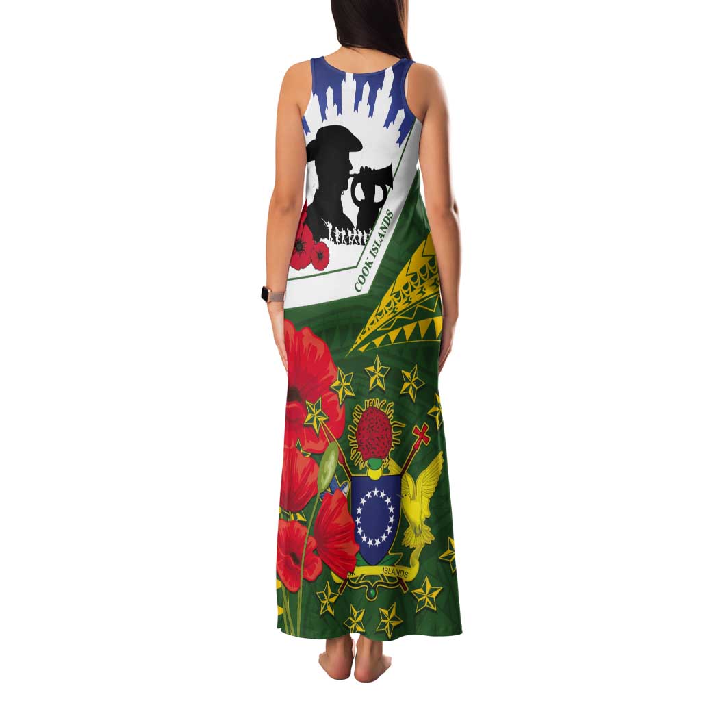 Cook Islands ANZAC Day Tank Maxi Dress Last Post Lest We Forget LT14 - Polynesian Pride