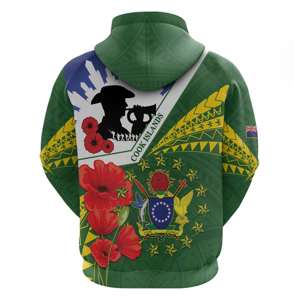 Cook Islands ANZAC Day Zip Hoodie Last Post Lest We Forget