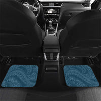 Cyan Polynesia Hammerhead Shark Tattoo With Plumeria Lei Car Mats