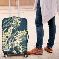 Cyan Polynesia Hammerhead Shark Tattoo With Plumeria Lei Luggage Cover LT14 Cyan - Polynesian Pride