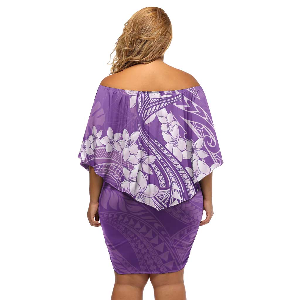 Purple Polynesia Hammerhead Shark Tattoo With Plumeria Lei Family Matching Off Shoulder Short Dress and Hawaiian Shirt LT14 - Polynesian Pride