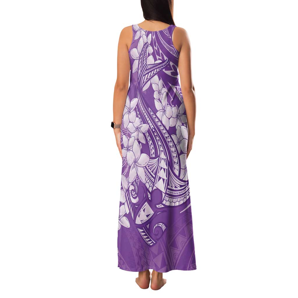 Purple Polynesia Hammerhead Shark Tattoo With Plumeria Lei Family Matching Tank Maxi Dress and Hawaiian Shirt LT14 - Polynesian Pride