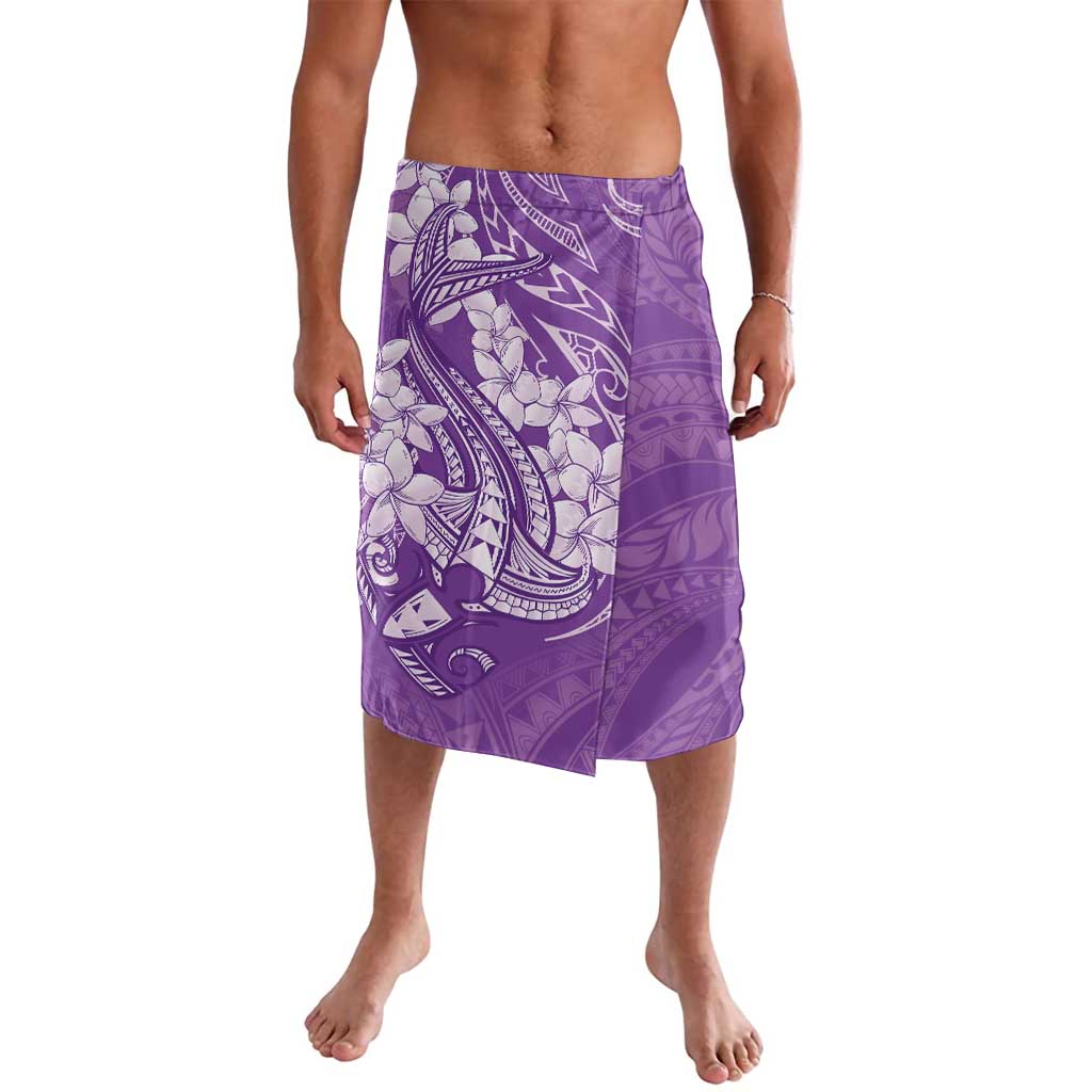 Purple Polynesia Hammerhead Shark Tattoo With Plumeria Lei Lavalava LT14 Purple - Polynesian Pride