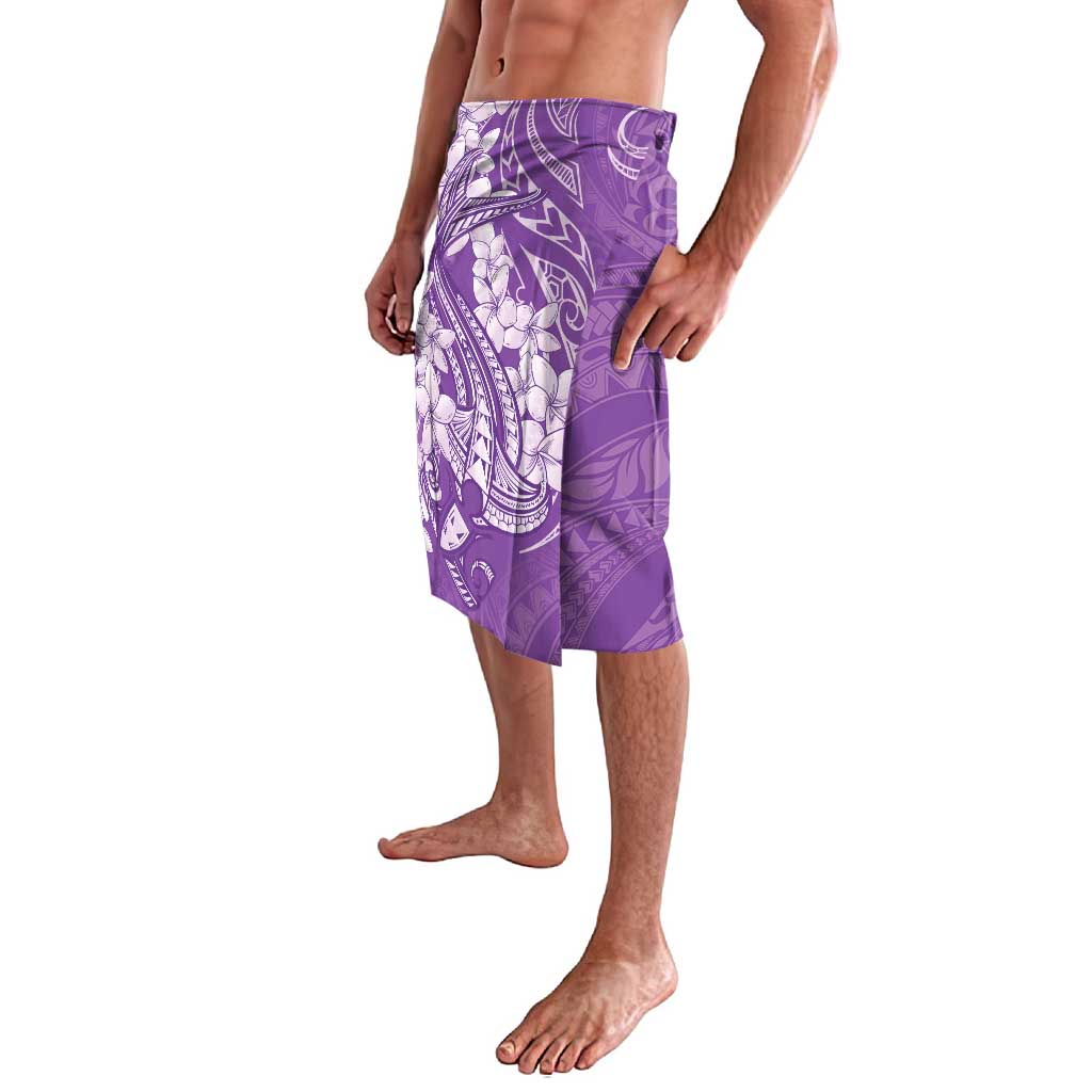 Purple Polynesia Hammerhead Shark Tattoo With Plumeria Lei Lavalava LT14 - Polynesian Pride