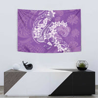 Purple Polynesia Hammerhead Shark Tattoo With Plumeria Lei Tapestry LT14 - Polynesian Pride
