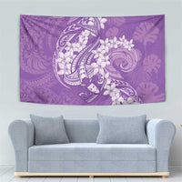 Purple Polynesia Hammerhead Shark Tattoo With Plumeria Lei Tapestry LT14 - Polynesian Pride