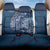 Navy Blue Polynesia Hammerhead Shark Tattoo With Plumeria Lei Back Car Seat Cover