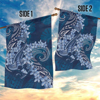 Navy Blue Polynesia Hammerhead Shark Tattoo With Plumeria Lei Garden Flag LT14 - Polynesian Pride