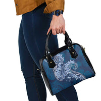 Navy Blue Polynesia Hammerhead Shark Tattoo With Plumeria Lei Shoulder Handbag LT14 - Polynesian Pride