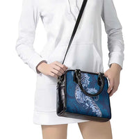 Navy Blue Polynesia Hammerhead Shark Tattoo With Plumeria Lei Shoulder Handbag LT14 - Polynesian Pride
