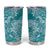 Teal Polynesia Hammerhead Shark Tattoo With Plumeria Lei Tumbler Cup